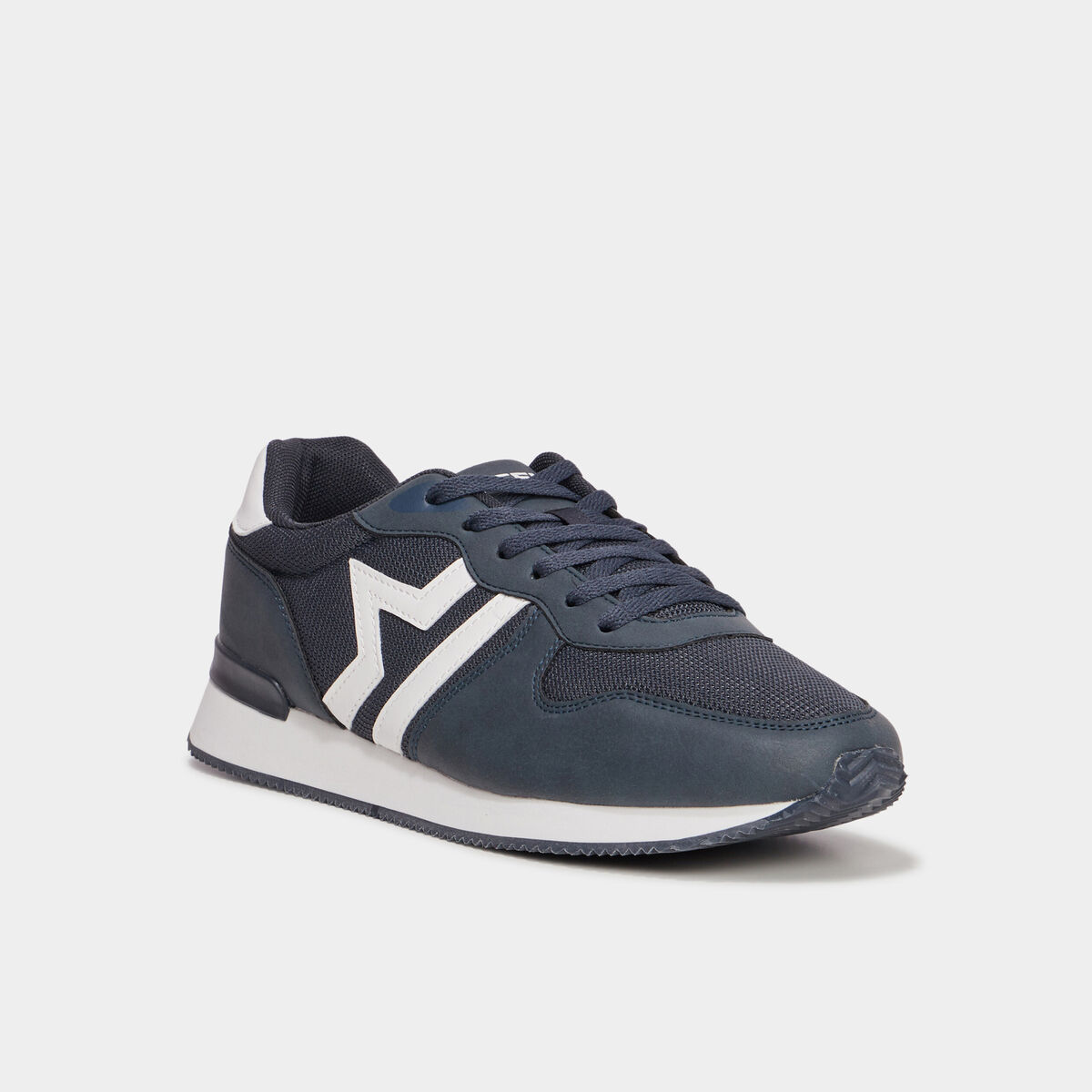 Chaussures running &agrave; lacets bleu fonc&eacute; homme