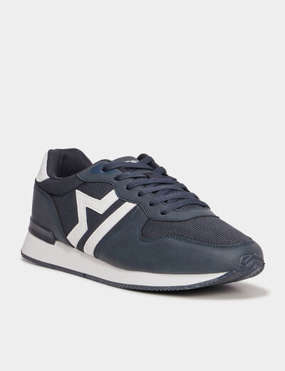 Chaussures running à lacets bleu foncé homme