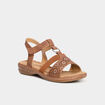 Sandales talons compens&eacute;s marron clair femme