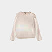 T-shirt marini&egrave;re col rond avec boutons ecru femme
