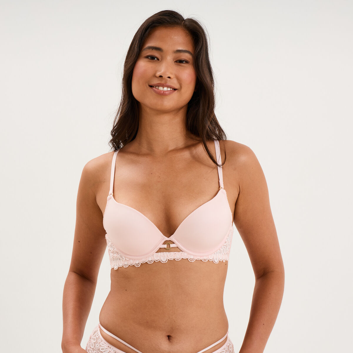 Soutien-gorge maxi push-up padd&eacute; rose clair femme