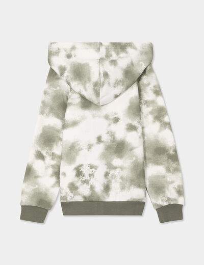 Sweat à capuche zippé vert kaki garçon
