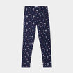 Legging taille &eacute;lastiqu&eacute;e coton bleu marine fille