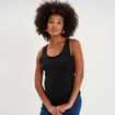 D&eacute;bardeur allaitement col rond stretch noir femme maternit&eacute;