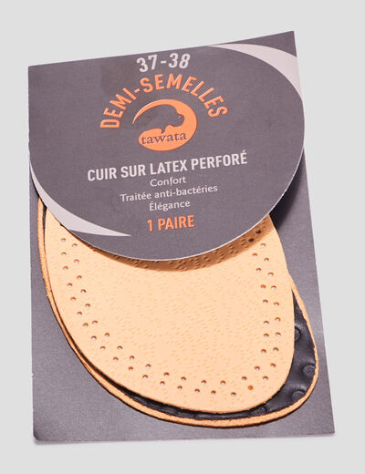 Demi-semelles cuir sur latex Tawata ivoire mixte