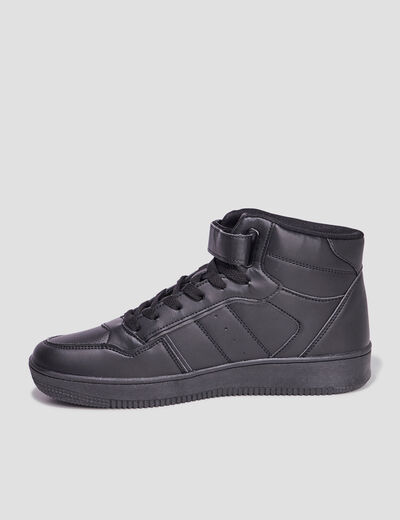 Baskets montantes à scratch sur l'avant noir homme