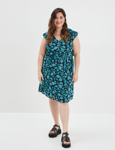 Robe droite sans manches bleu marine femme grande taille
