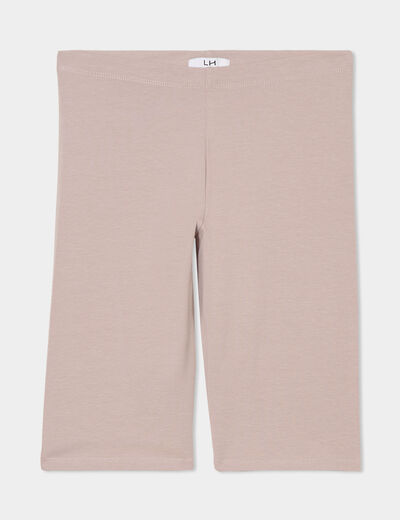 Legging court cycliste ajusté marron clair femme