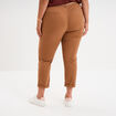 Pantalon chino taille haute coton marron clair femme grande taille