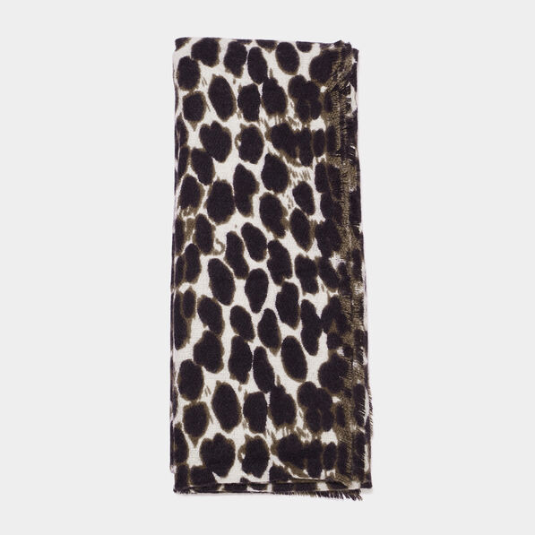 Foulard motif panthère gris femme