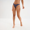 Tanga en dentelle doublure coton bleu gris femme