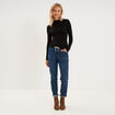 T-shirt cintr&eacute; col montant lyocell noir femme