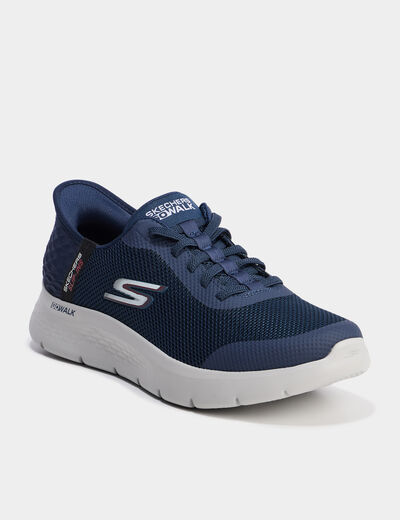Baskets running à lacets élastiqués bleu homme