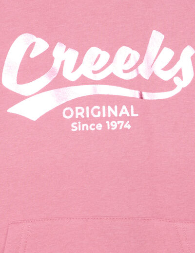 Sweat à capuche hoodie à logo Creeks vieux rose fille