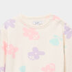 Sweat molletonn&eacute; manches longues creme b&eacute;b&eacute; fille