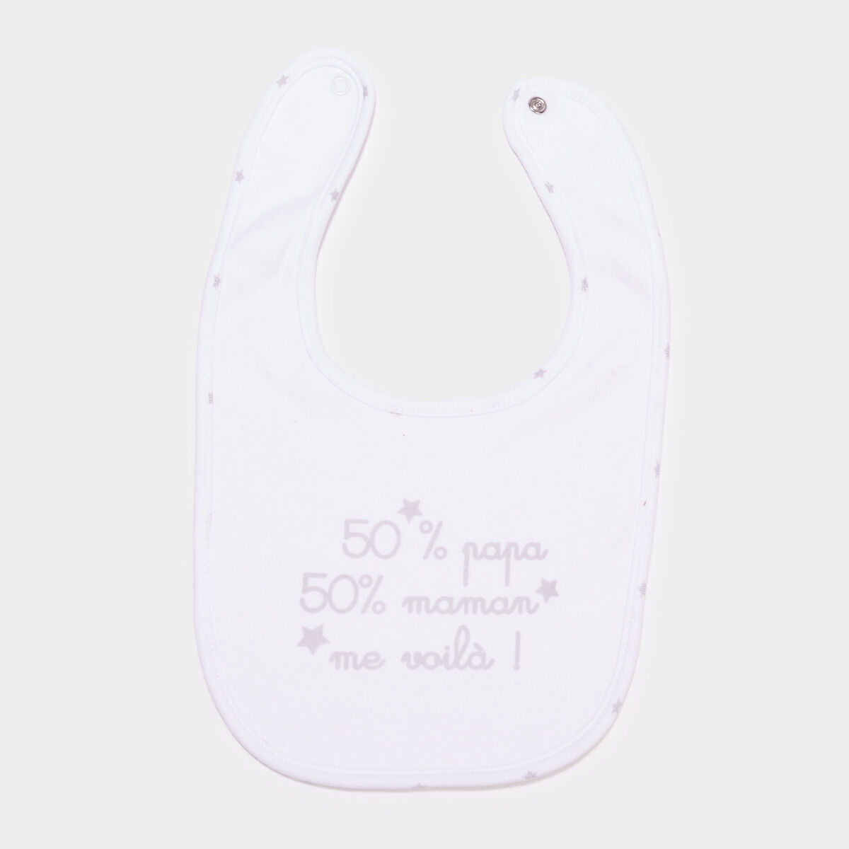 Lot 2 bavoirs coton blanc bébé