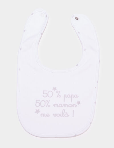 Lot 2 bavoirs coton blanc bébé