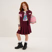 Gilet teddy boutonné coton majoritaire bordeaux fille