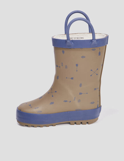 Bottes de pluie avec anses marron bébé garçon