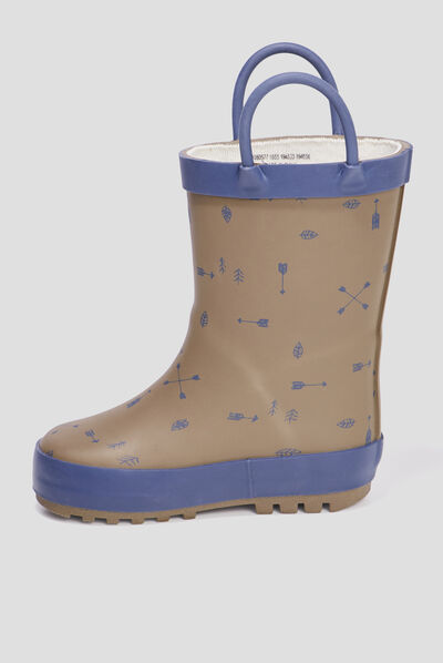 Bottes de pluie avec anses marron bébé garçon