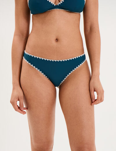 Bas de maillot de bain bleu p&eacute;trole femme