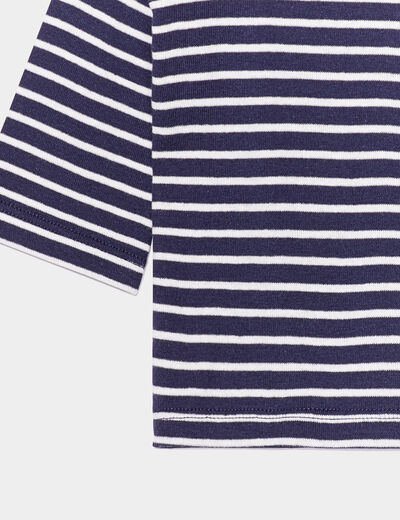 Sous-pull col roulé boutonné coton bleu marine bébé garçon
