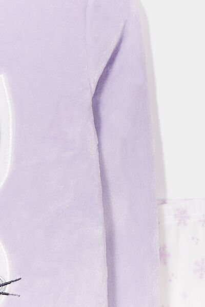 Ensemble pyjama pantalon pilou 2 pièces violet clair fille
