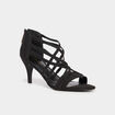 Sandales &agrave; talons 8 cm noir femme