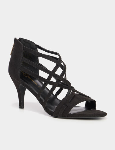 Sandales à talons 8 cm noir femme