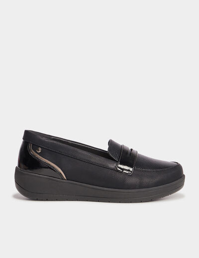 Mocassins compensés Isotoner noir femme
