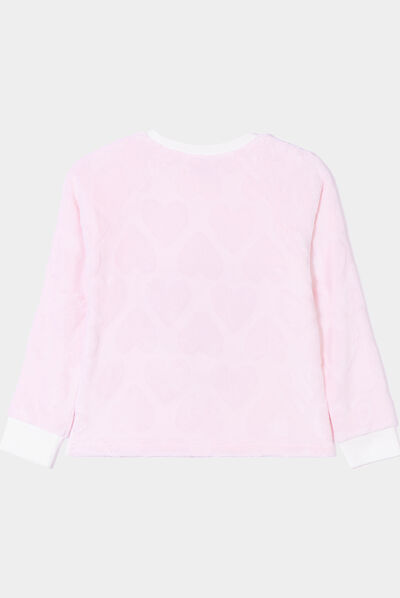 Ensemble pyjama pantalon pilou 3 pièces rose poudrée fille