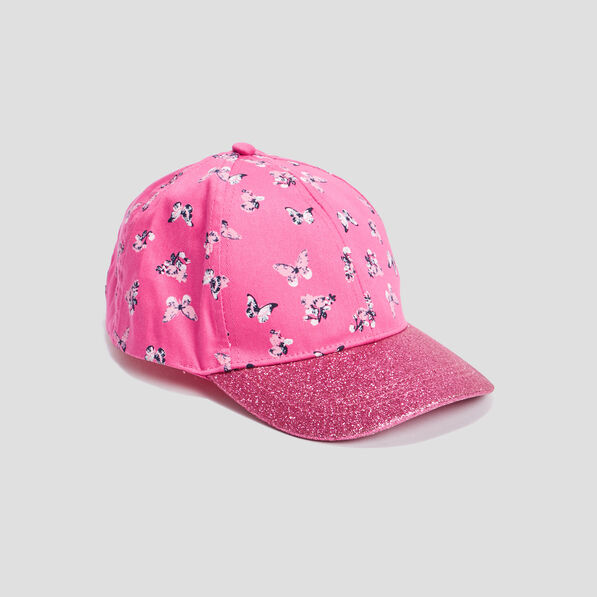 Casquette à paillettes rose fushia fille