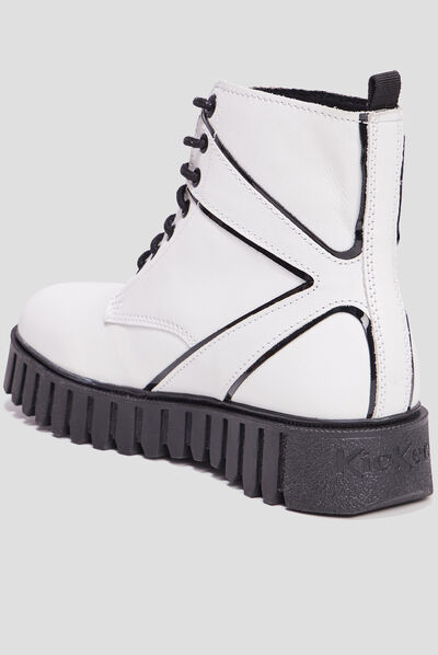 Bottines en cuir Kickers Kickfab blanc femme