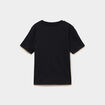 T-shirt col rond manches courtes noir fille