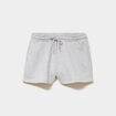 Short de jogging molletonn&eacute; ajust&eacute; gris clair femme