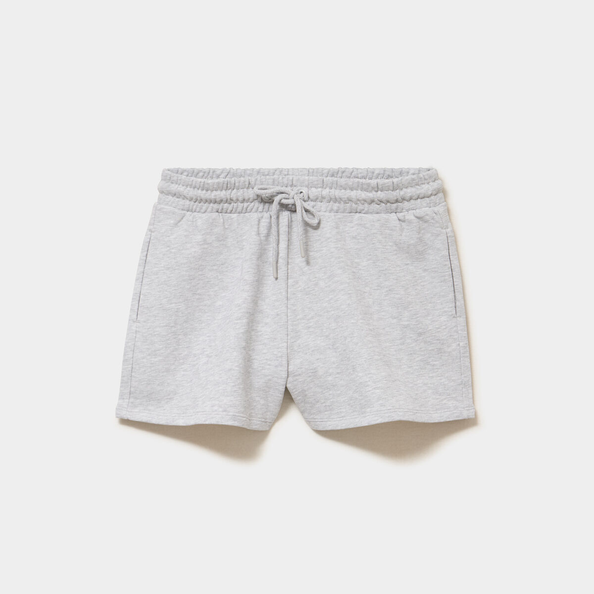 Short de jogging molletonn&eacute; ajust&eacute; gris clair femme