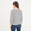 T-shirt manches 3/4 col rond coton ecru femme