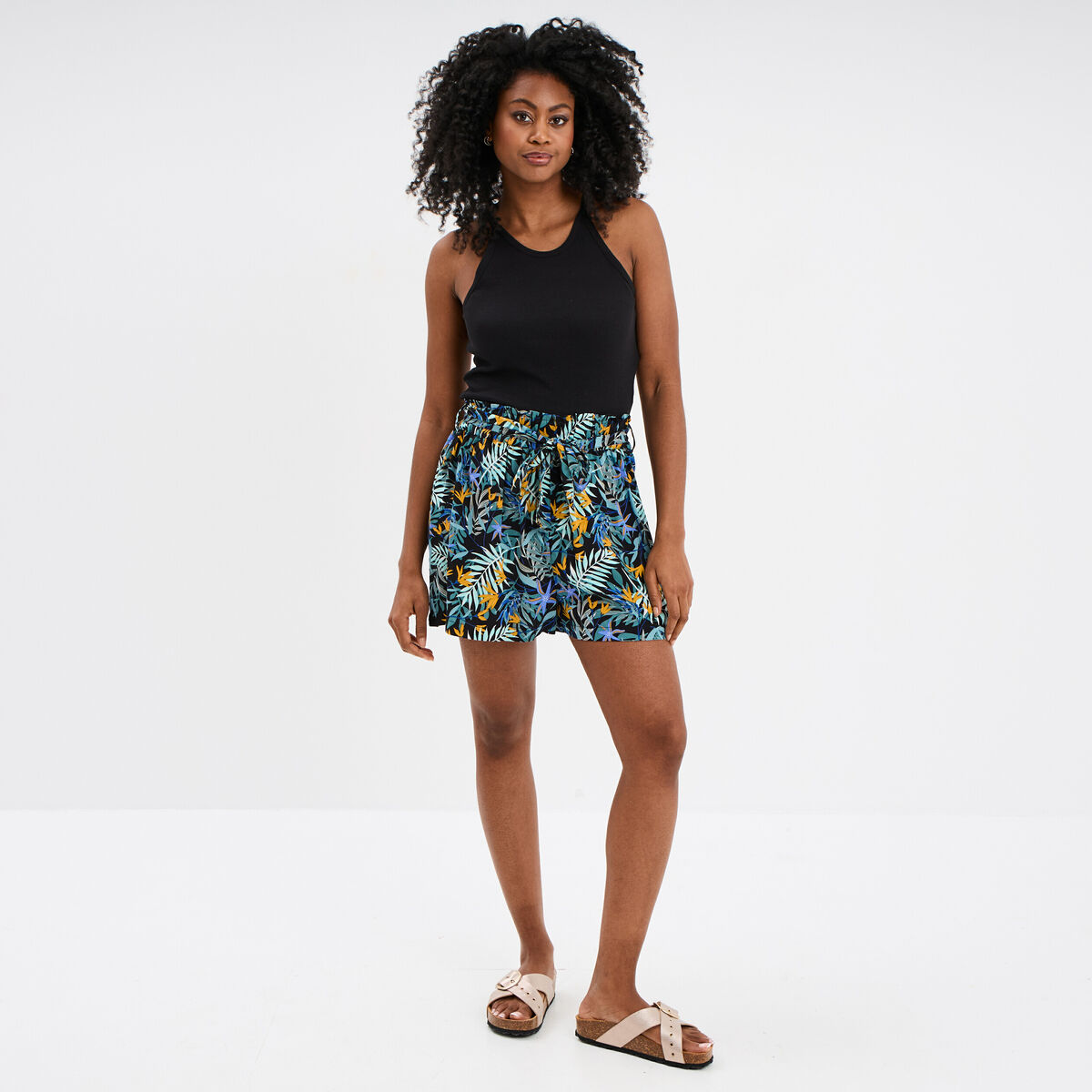 D&eacute;bardeur encolure am&eacute;ricaine coton noir femme