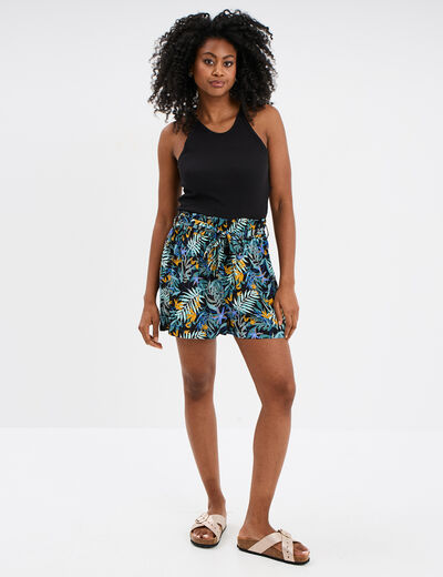 Débardeur encolure américaine coton noir femme