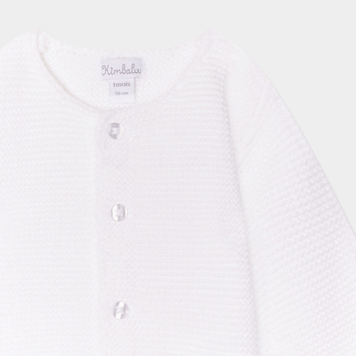 Gilet boutonné manches longues blanc bébé garçon