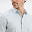 Chemise droite manches courtes coton vert pastel homme