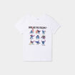 T-shirt droit manches courtes Stitch blanc femme
