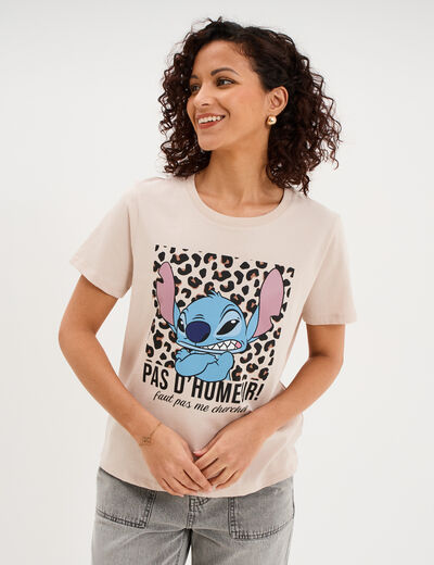 T-shirt manches courtes coton Stitch sable femme
