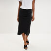 Jupe longue portefeuille stretch noir femme