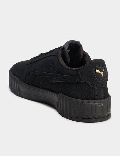Tennis basses en cuir Puma noir femme