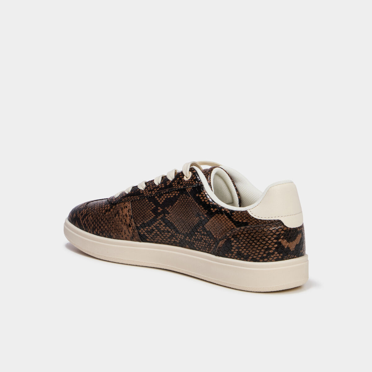 Baskets en similicuir &agrave; lacets multicolore femme