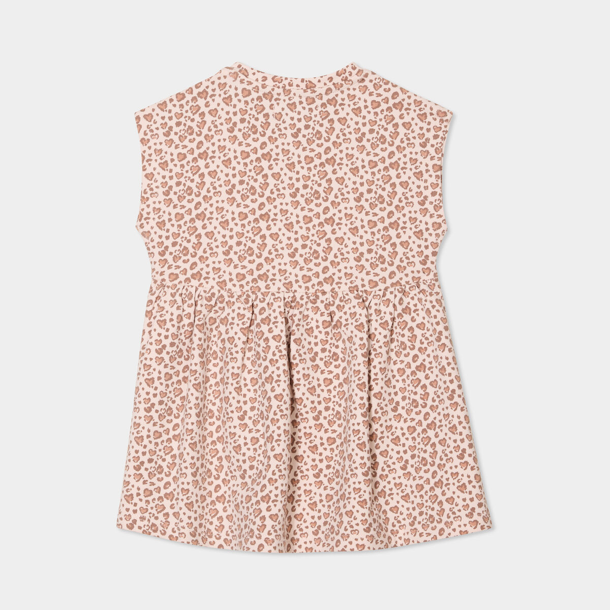 Robe patineuse manches courtes creme bébé fille