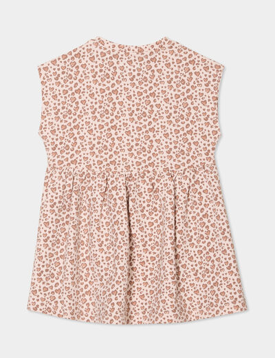 Robe patineuse manches courtes creme bébé fille