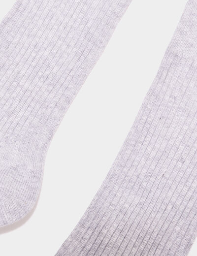 Lot 2 paires chaussettes côtelées gris clair homme