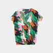 Blouse bijoux col en V manches courtes ecru femme